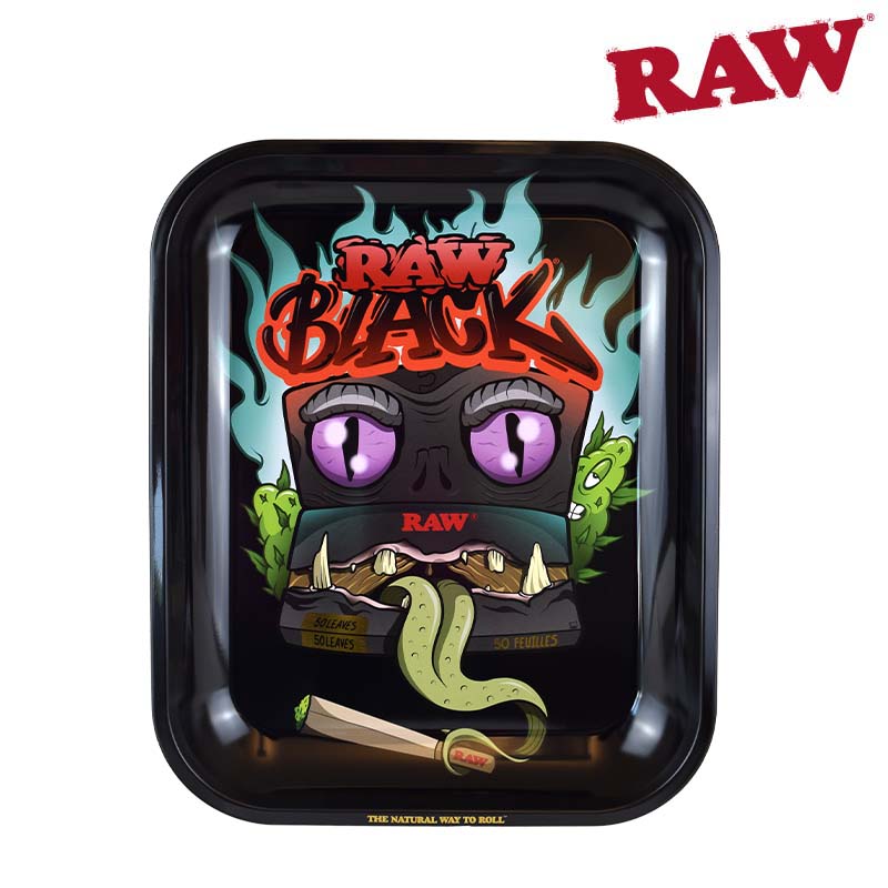 RAW Tin Black Monster Rolling Tray Large- Vancouver, Canada. Rawthentic Retailer Canada.