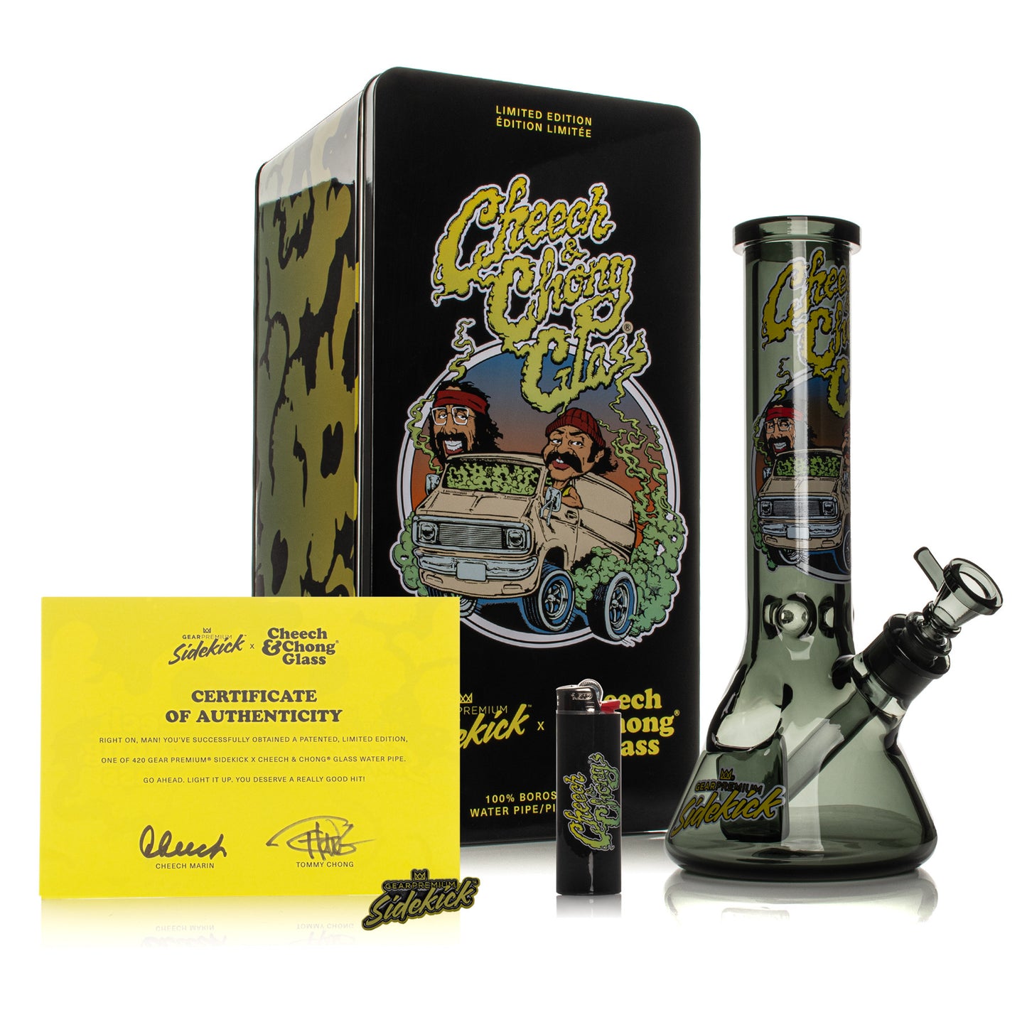 Gear Premium® Cheech & Chong® GLASS 12" 7mm Van Sidekick Bong (Limited Edition of 420)