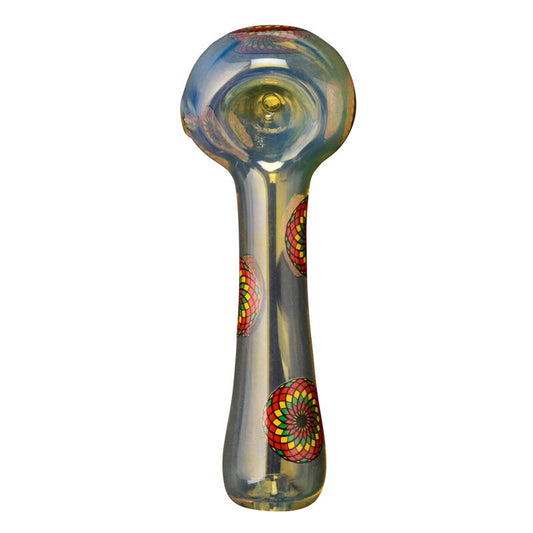 Red Eye Glass 4.5" Rasta Decal Hand Pipe
