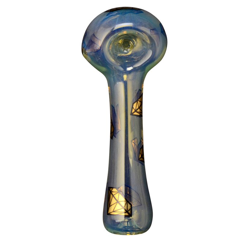 Red Eye Glass 4.5" Diamond Decal Hand Pipe