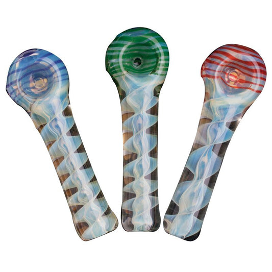 Red Eye Glass Corkscrew Inside-Out Hand Pipe