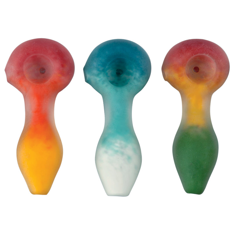 Red Eye Glass Frosted Fritter Inside-Out Hand Pipe