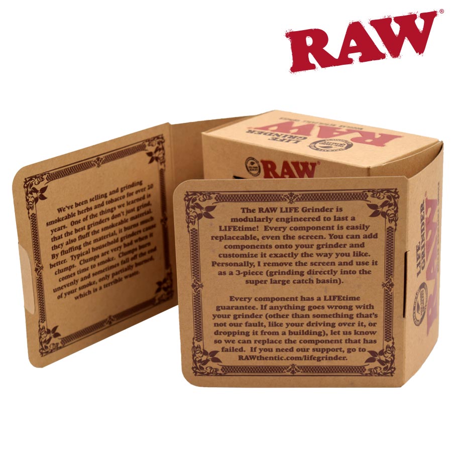 RAW 4 pieceLife Grinder in Rawthentic Packaging