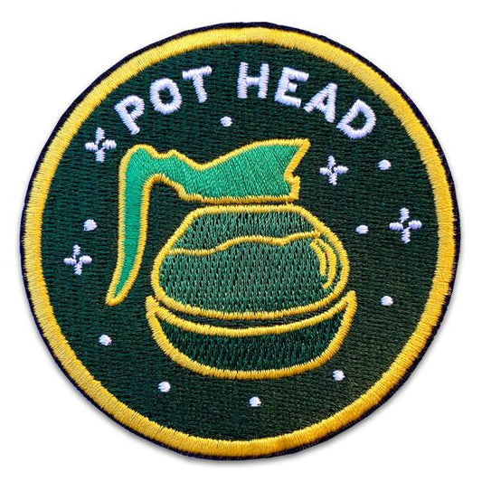 Pot Head Patch by Groovy Things, 3" x 3".