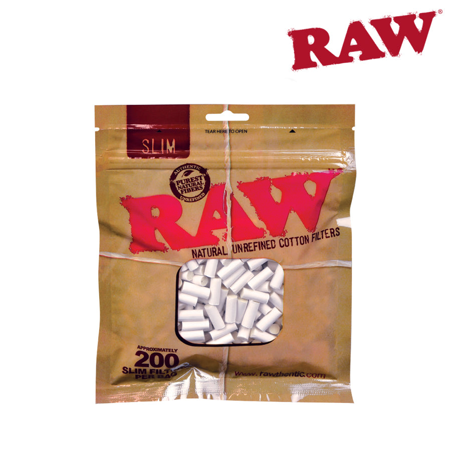 Raw Cotton Filters 200 PK Slim