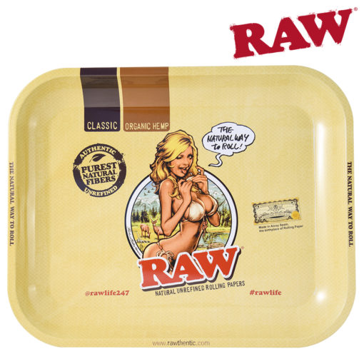 RAW METAL ROLLING TRAY - BIKINI GIRL LRG