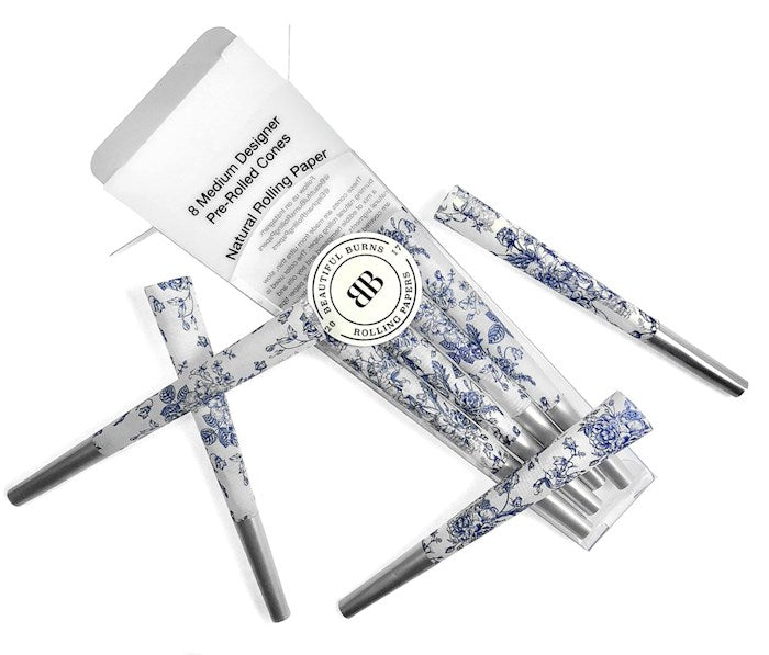 Beautiful Burns China Blue 8 Pack Pre-Rolled Cones.