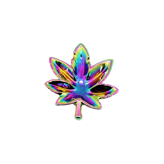 Iridescent porcelain leaf ashtray