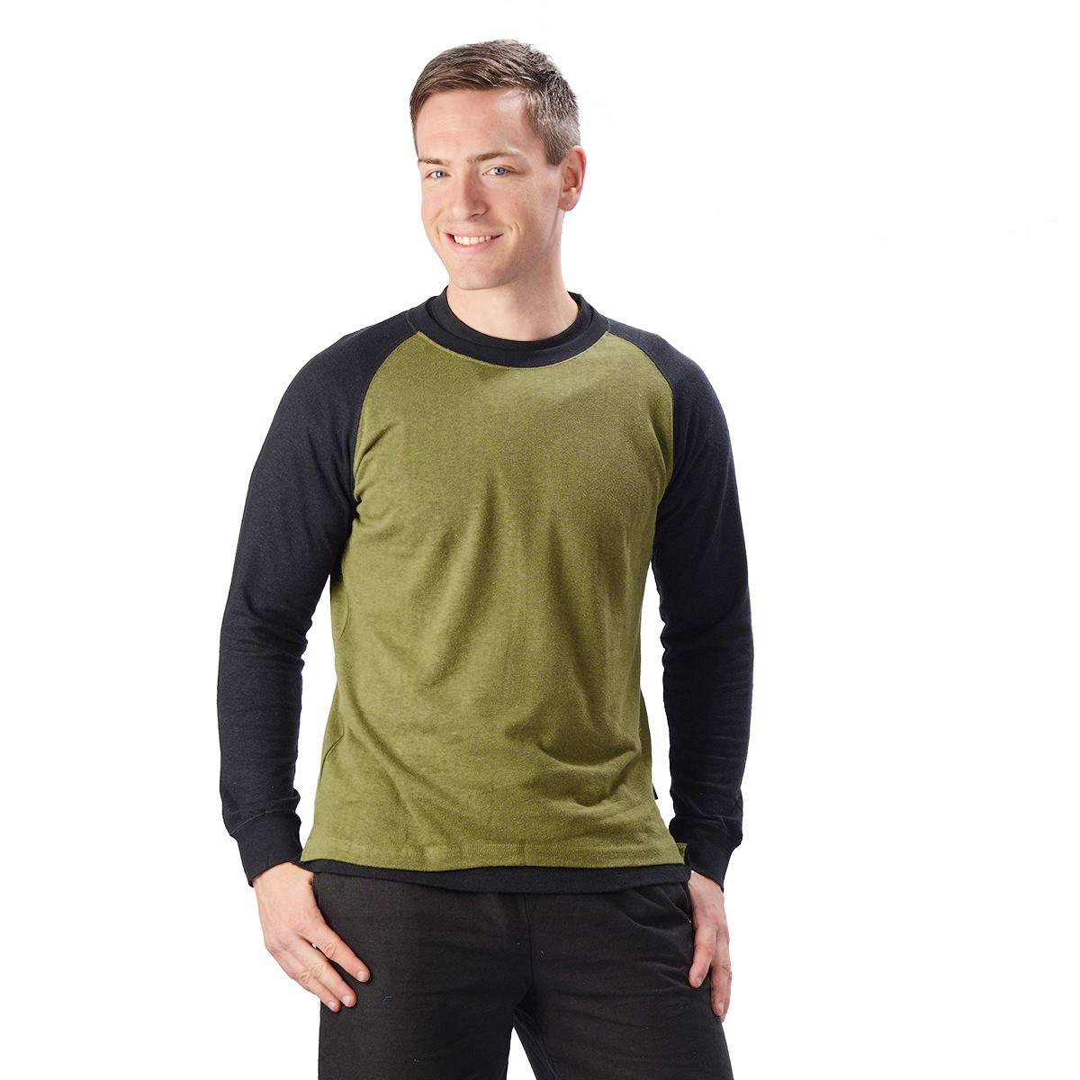 Men's Hemp Long Sleeve Baseball Top