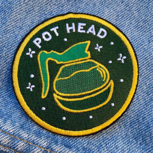 Pot Head Patch by Groovy Things, 3" x 3". Edit alt text