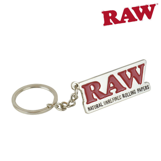 RAW Rolling Papers Logo Metal Keychain.  Available at RAWthentic Retailer One Love Hemp Co!