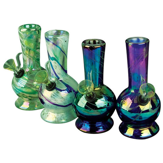 Retro Soft Glass Platinum finish metallic Retro Tube Bong.