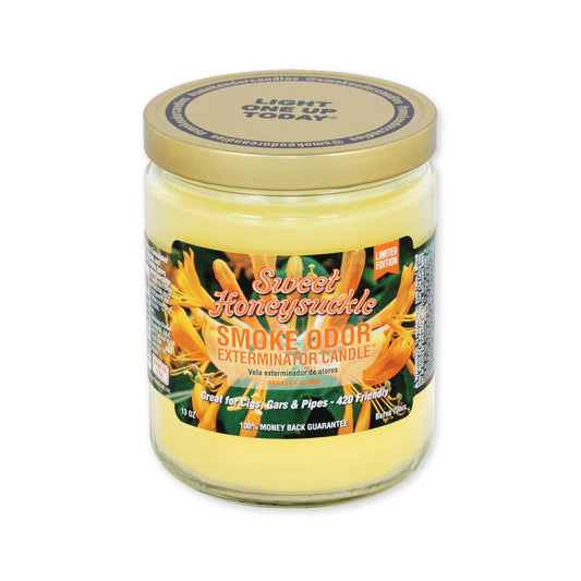 Smoke Odor Candle Limited Edition Honeysuckle Available At Bong Shop One Love Hemp Company 1449 Kingsway Vancouver Canada