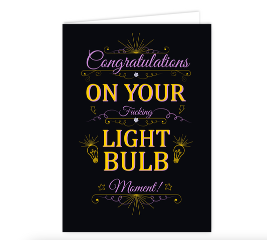 Congratulations On Your Light Bulb Moment Swag Card
