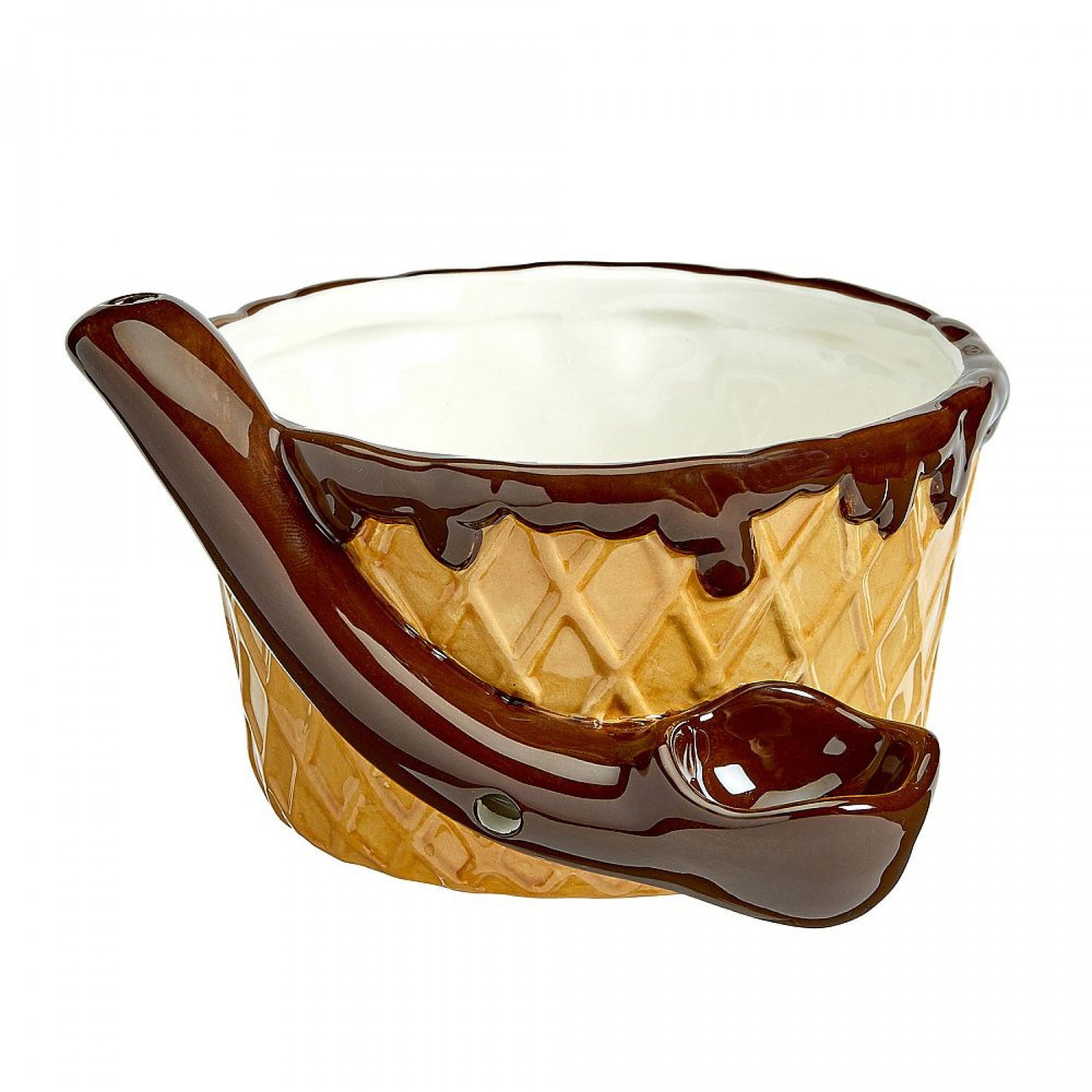 ceramic ice cream bowl with built in pipe