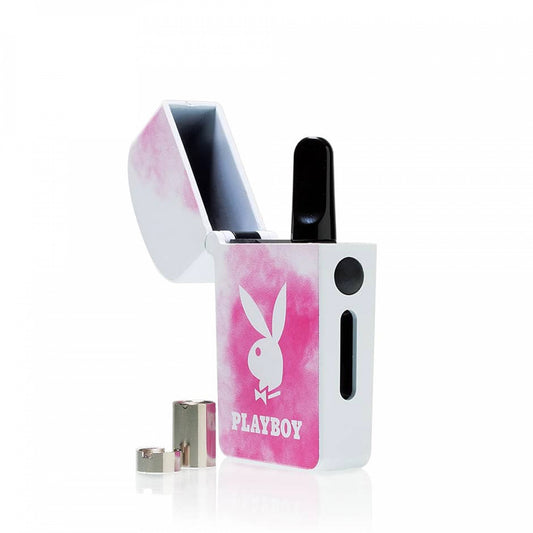 Playboy x Very Vaporizer for 510 Cartridges. Pink Smoke and White Bunny Logo.