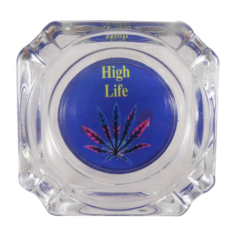 Decal Glass Ashtray - High Life