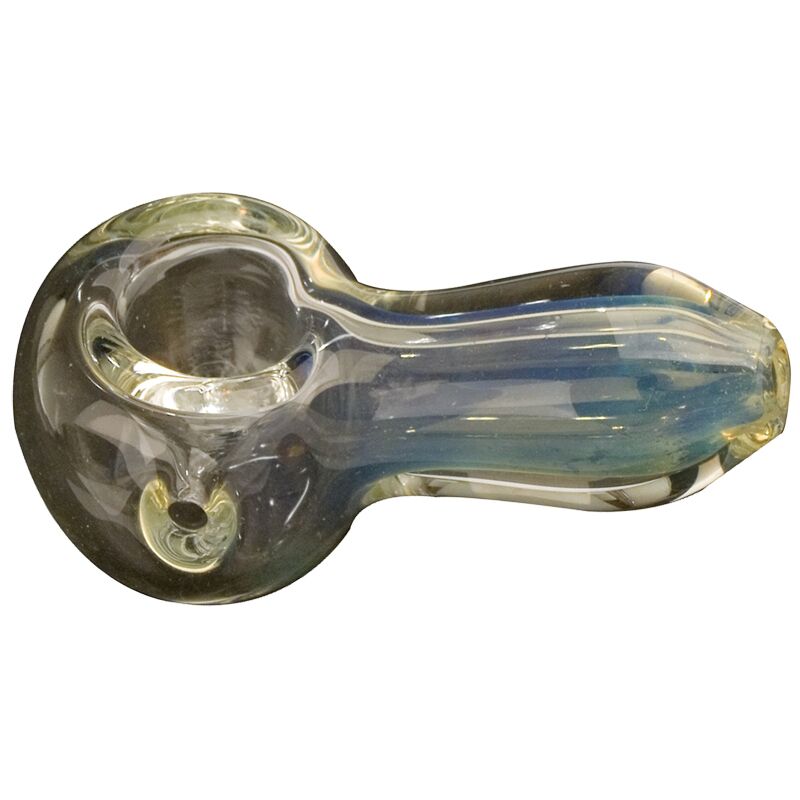 Red Eye Glass 2.25" Small Silver Nugget Handpipe