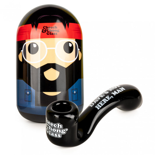 Cheech & Chong® Glass 5.5" Dave's Not Here, Man Sherlock Hand Pipe in Collectible Tin (Limited Edition)