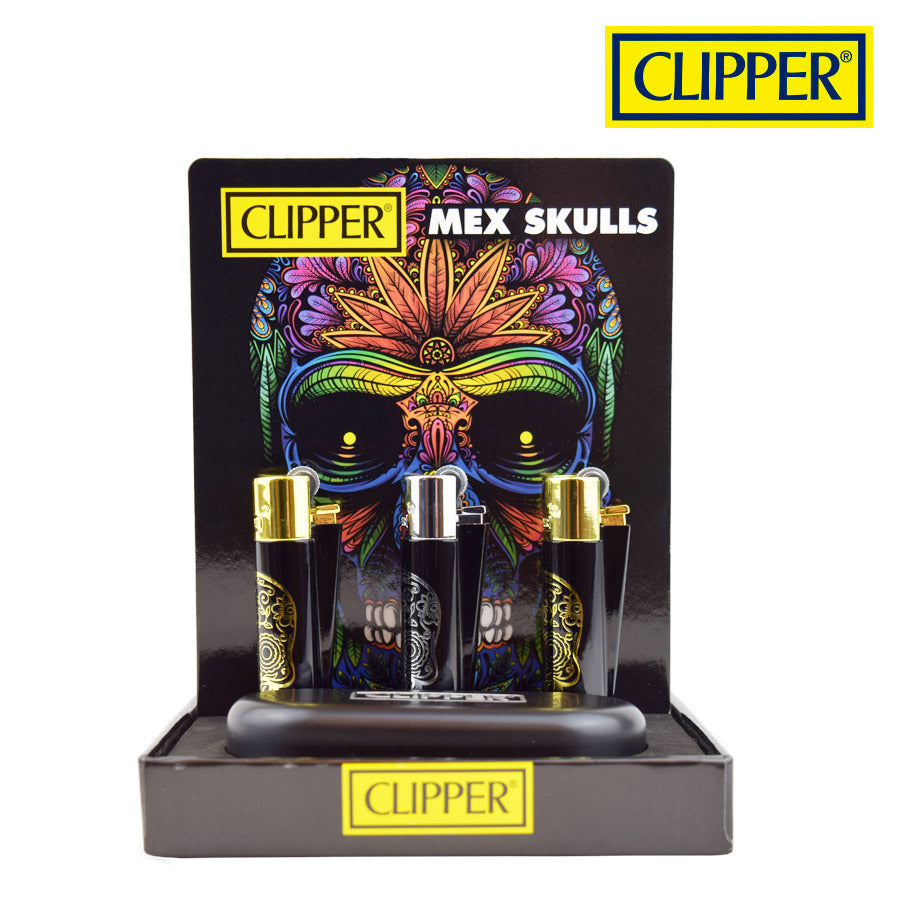 Clipper Metal Lighter-Mex Skull