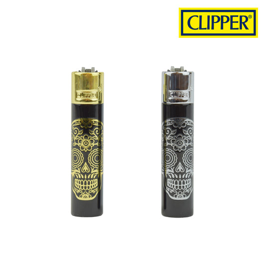 Clipper Metal Lighter-Mex Skull