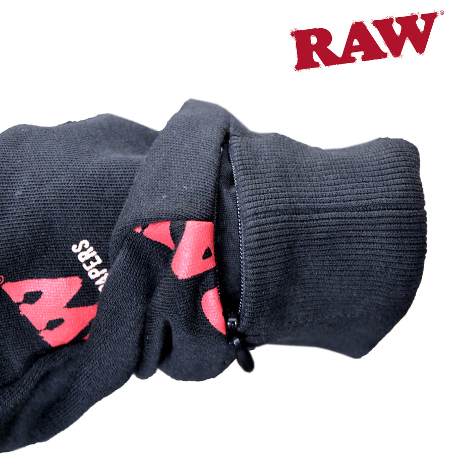 Rolling Papers x RAW Rawlers HoodieUnisex Made of Comfy and Durable Sweater Material Built-in Rolling Tray Pouch Removable Velcro Face Mask Custom Pockets to hold your Raw Papers, Lighters, and everything else you need to roll!