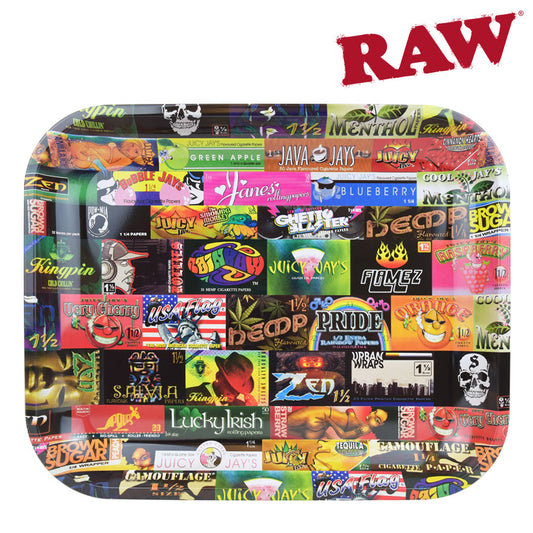 Raw Paper History 101 Large Metal Rolling Tray
