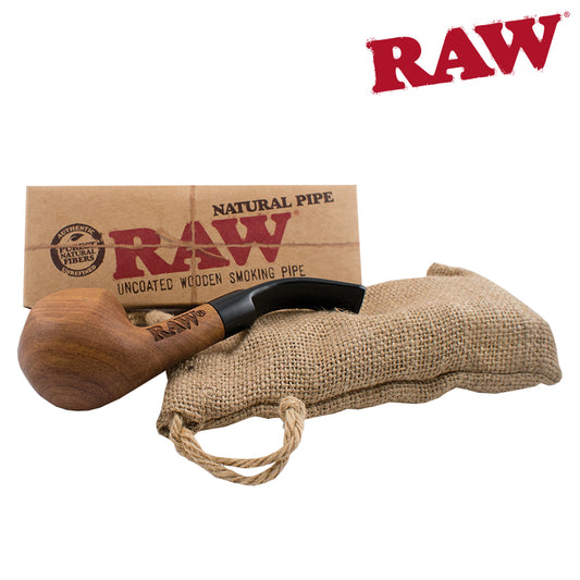 Wooden Pipe with RAW Logo