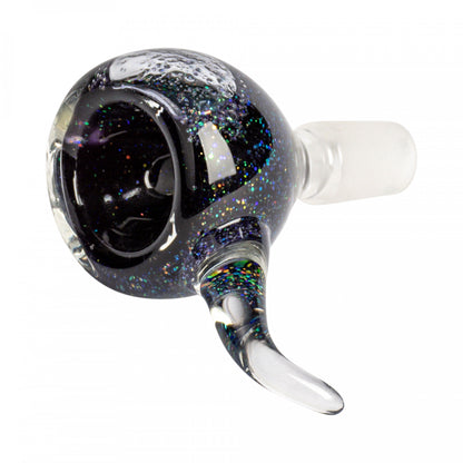 Black Glass Sparkle Bowl with Handle