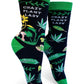 Crazy Plant Lady Women's Crew Socks By Groovy Things. Available At One Love Hemp Co. 1449 Kingsway, Vancouver, B.C., Canada