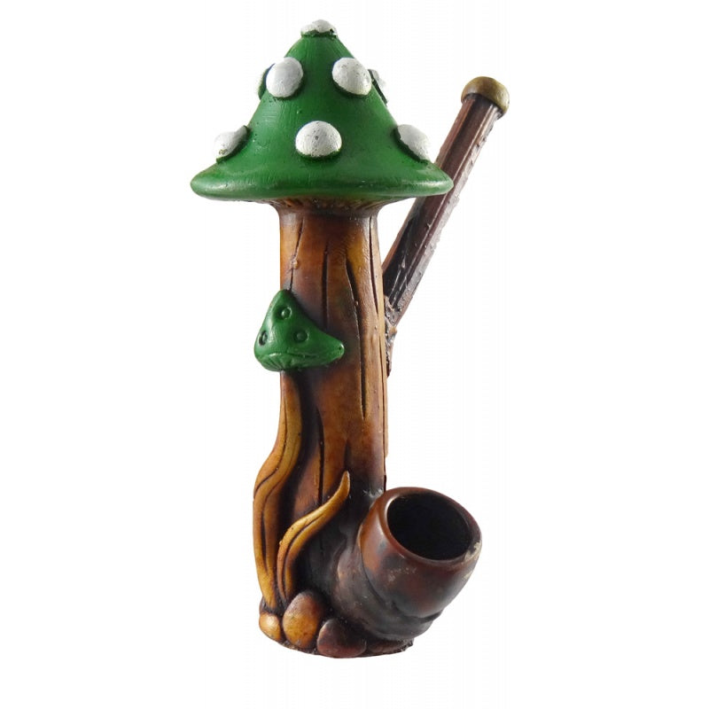 Handcrafted Medium Pipe - Tall Green Mushroom