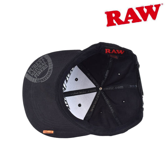 RAW Snap Back Black on Black Hat