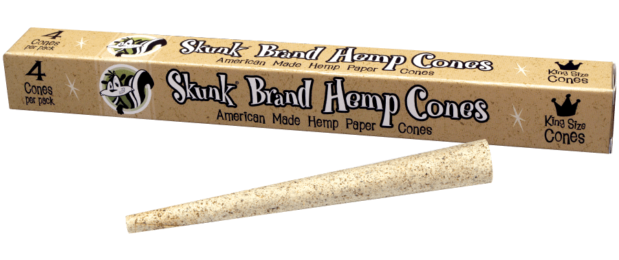 Skunk King Size Hemp Cones 4 Per Pack, 24 Packs Per Box. Buy a Box to Save!