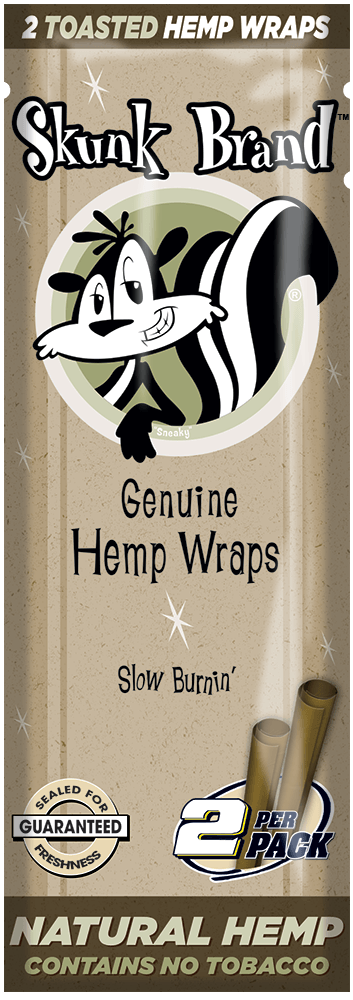 Skunk Hemp Wraps 2 Per Pack, 25 packs per box