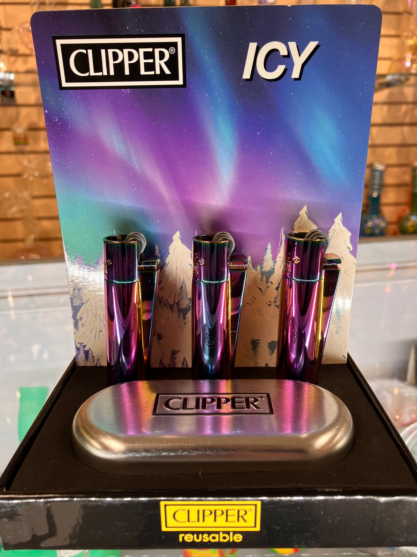 Clipper Icy Metal Lighter w/ Case