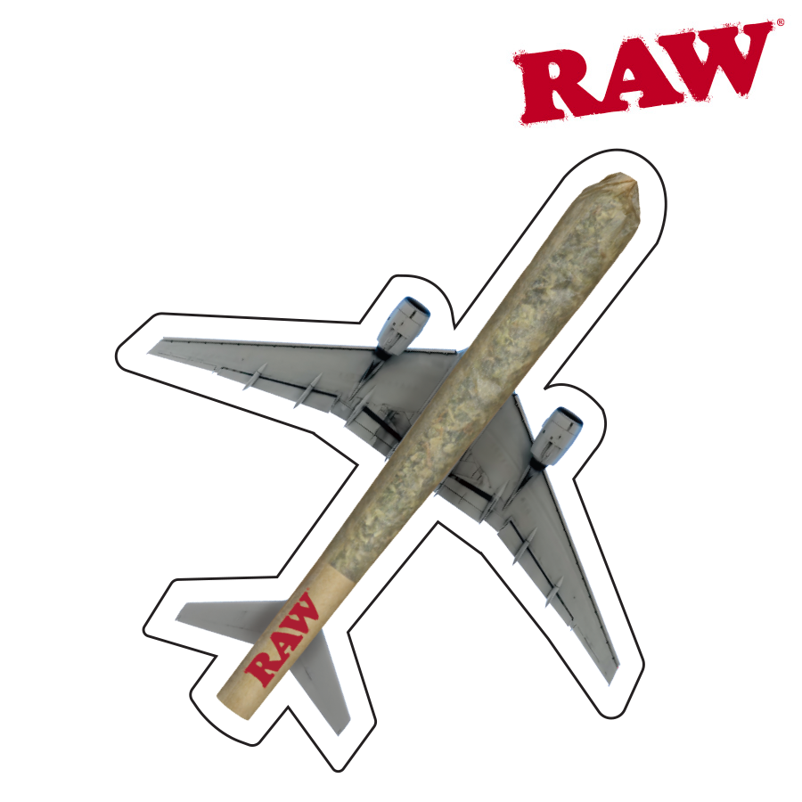 Raw Airplane Sticker