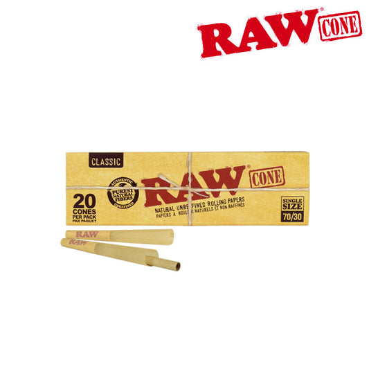 RAW Pre-Rolled Cone 70/30mm Single Size